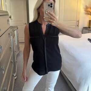 Calvin Klein Black Sleeveless V-Neck Sleeveless Blouse Small